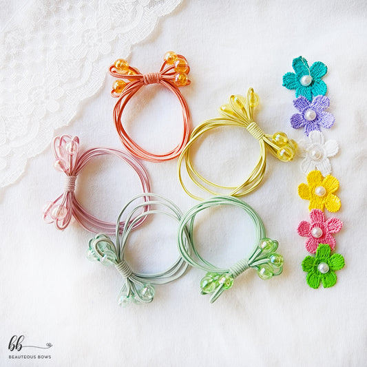 Beaded Hair Tie Set of 5