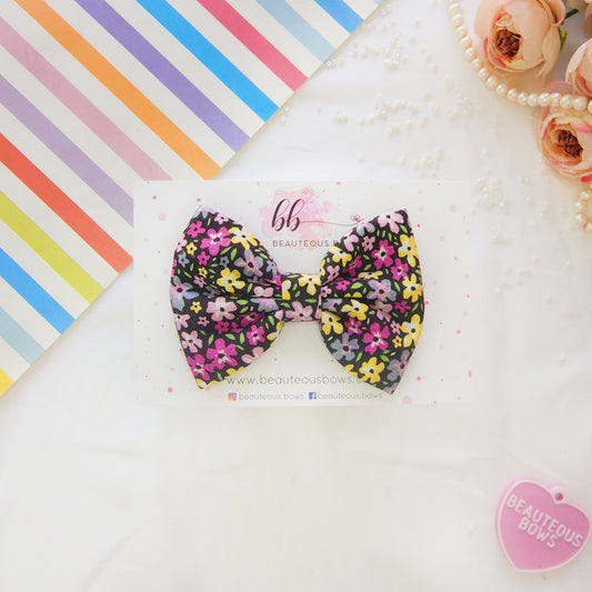 Midnight Blooms Printed Hair Bow