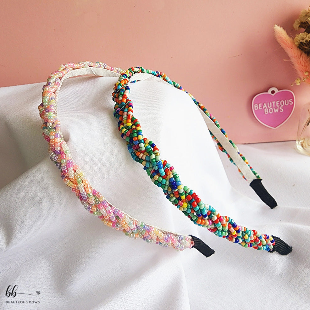 Braided Beads Multicolour Hairband