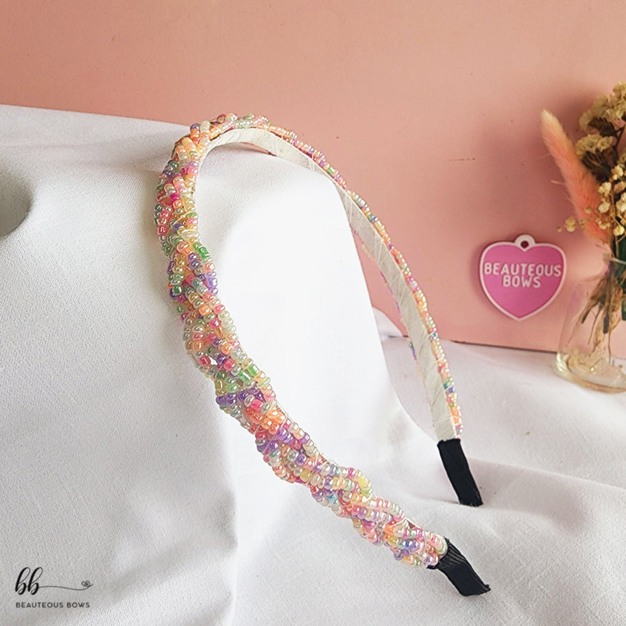 Braided Beads Multicolour Hairband