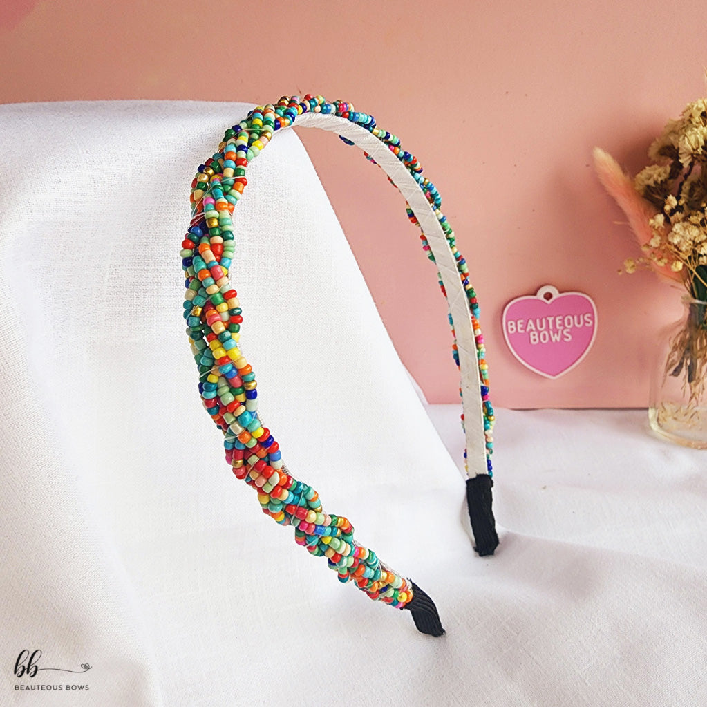 Braided Beads Multicolour Hairband