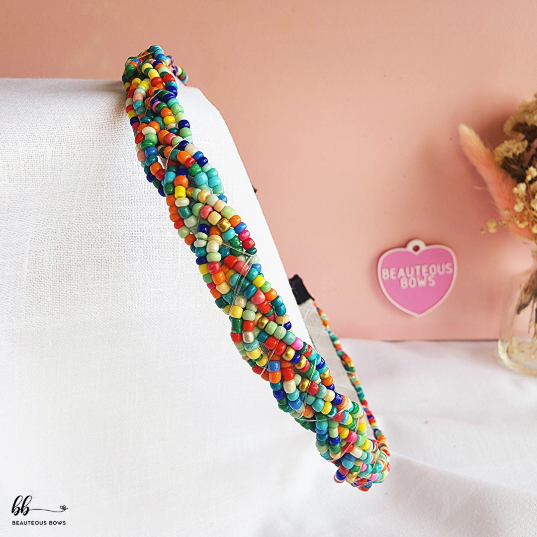 Braided Beads Multicolour Hairband