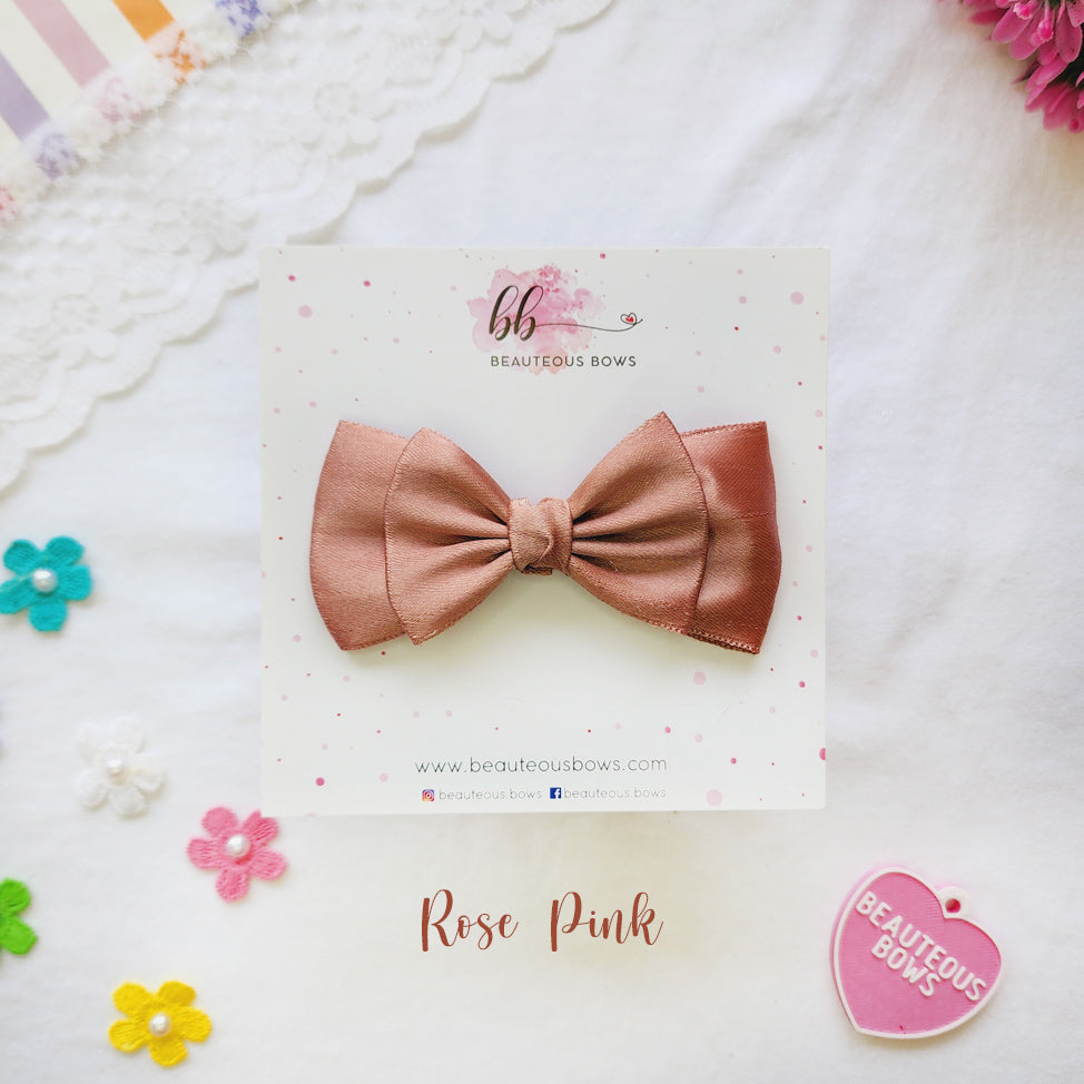 Classy Satin Double Bow - 6 colours