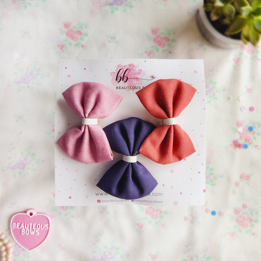 English Pastels Mini Bow Set of 3