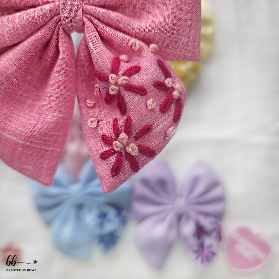 Falling for Florals Pigtail Hair Bow