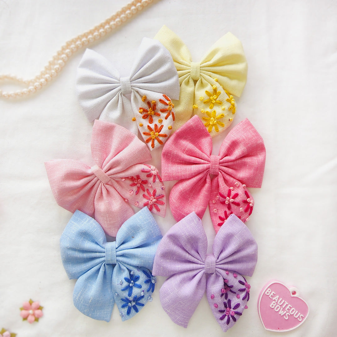 Falling for Florals Pigtail Hair Bow