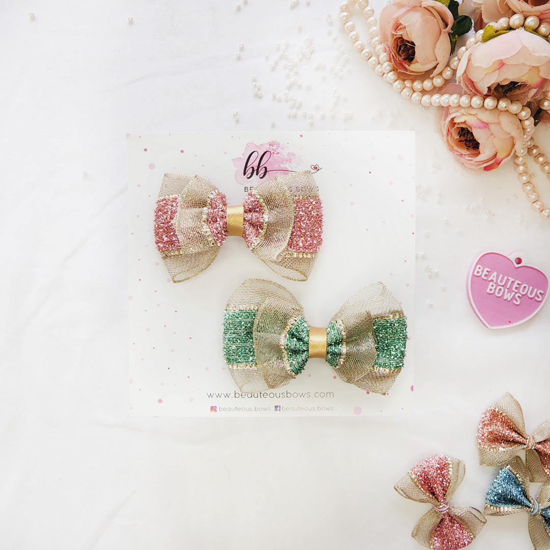 Glitter Double Bow Set