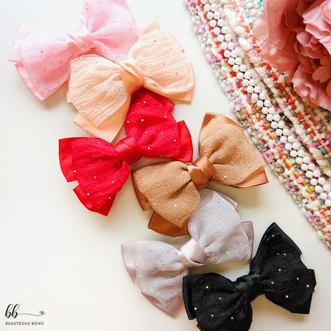 Layered Shimmer Hair Bow