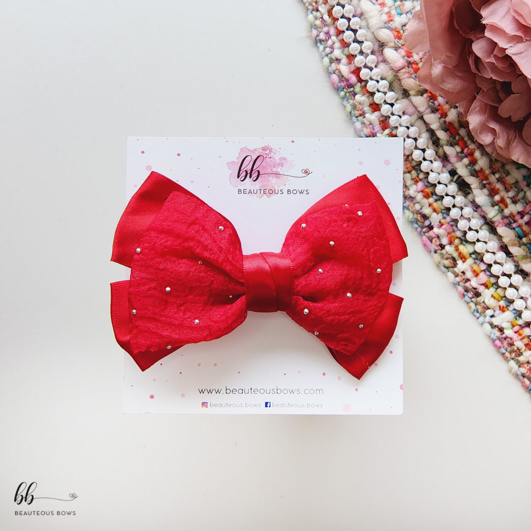 Layered Shimmer Hair Bow