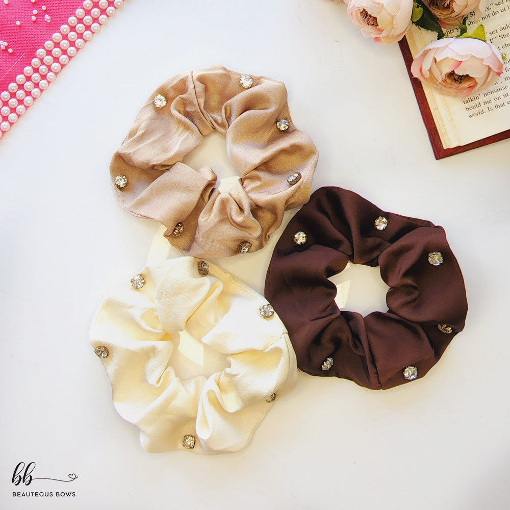 Nude Diamond Scrunchie Set