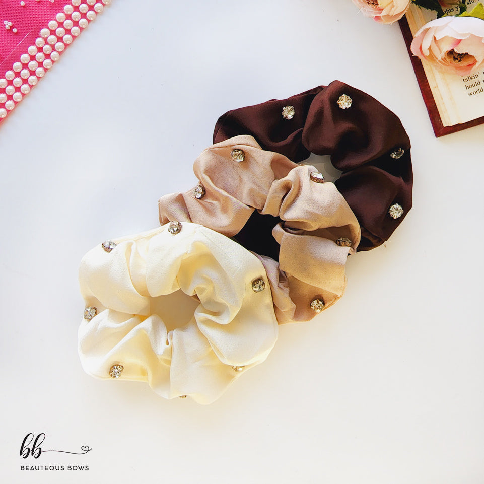 Nude Diamond Scrunchie Set