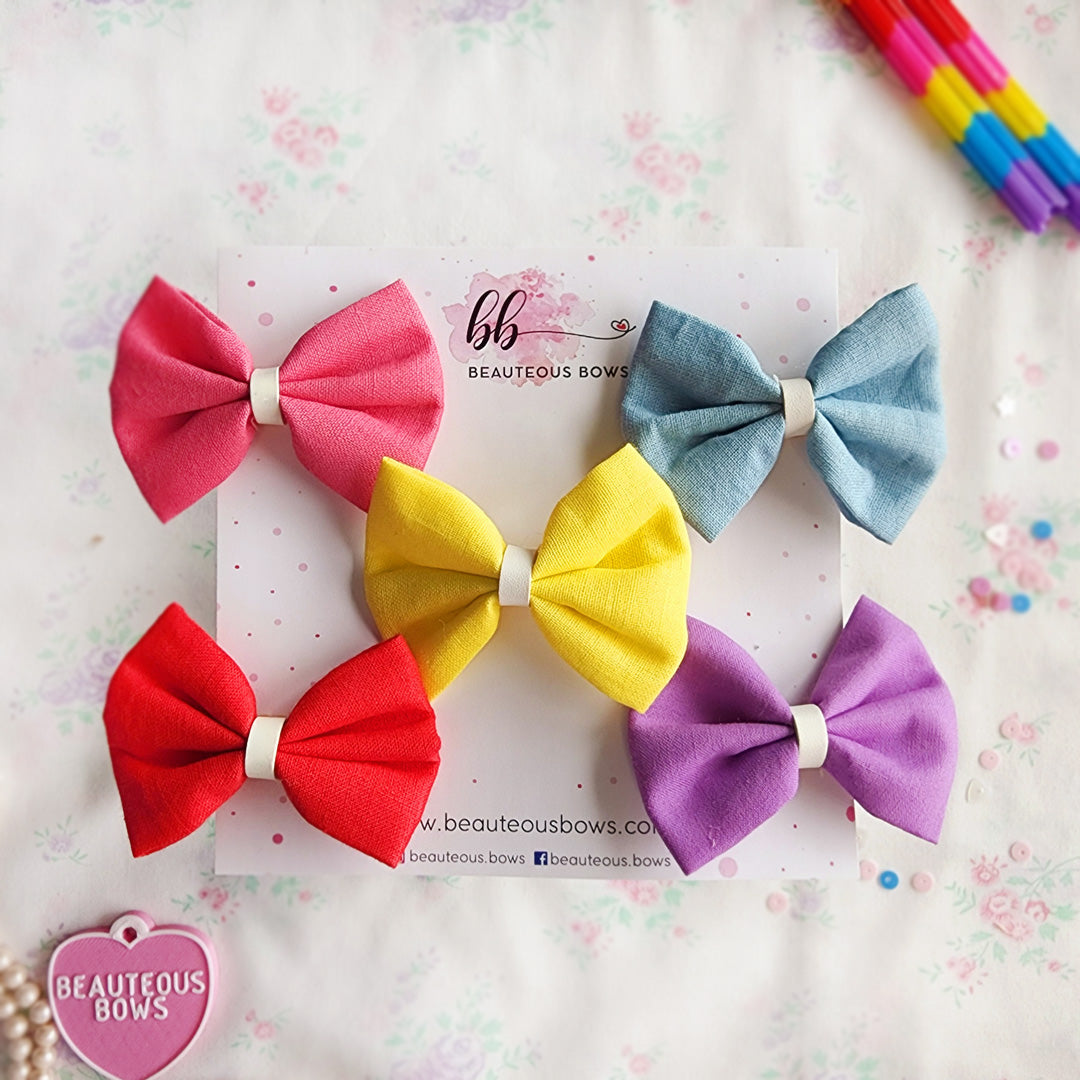 Bright Solids Mini Bow Set of 5