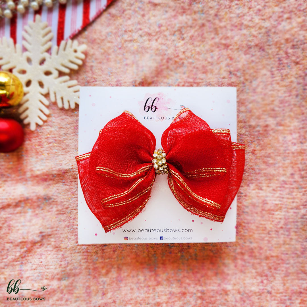 Red Butterfly Organza Bow