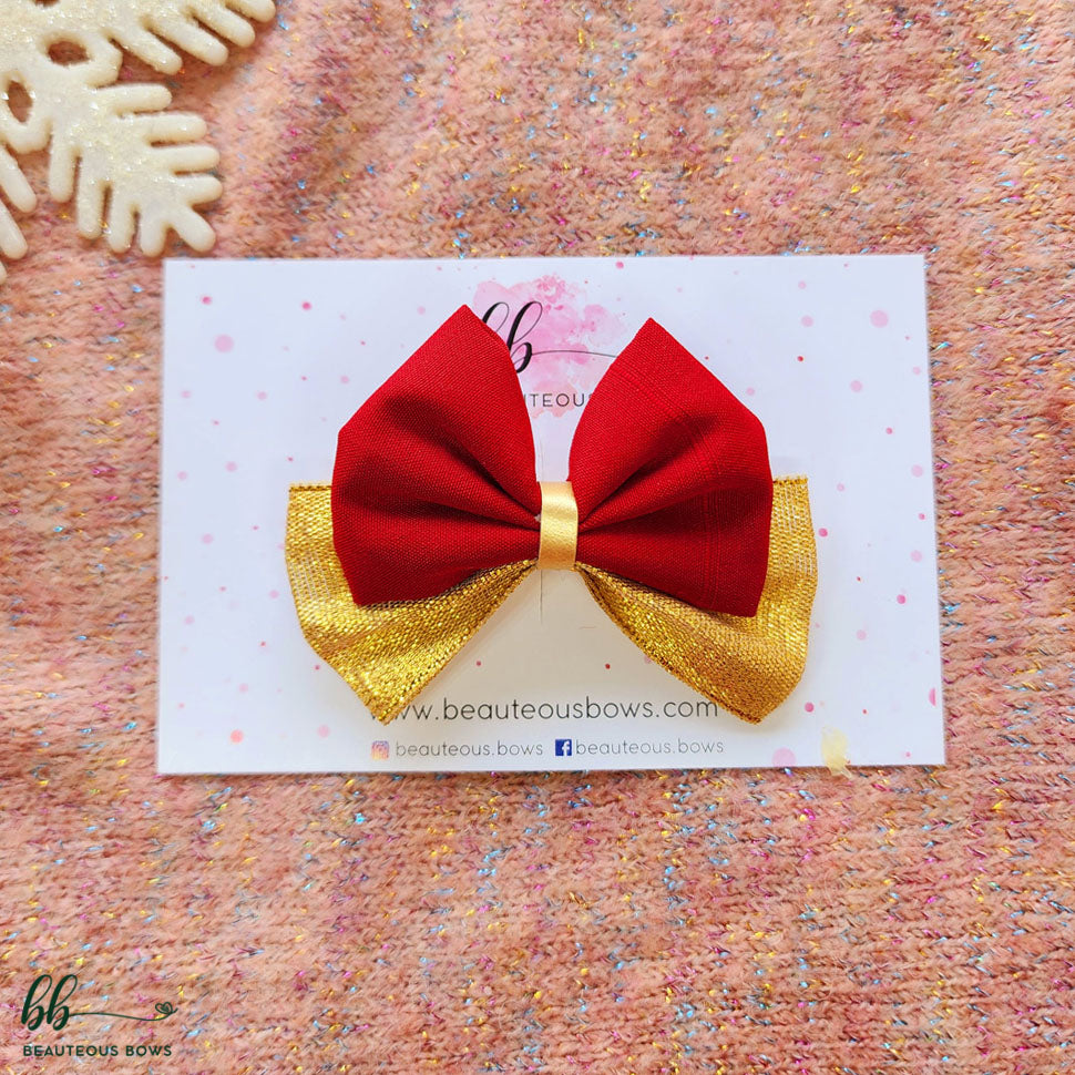 Red Gold X'mas Bow