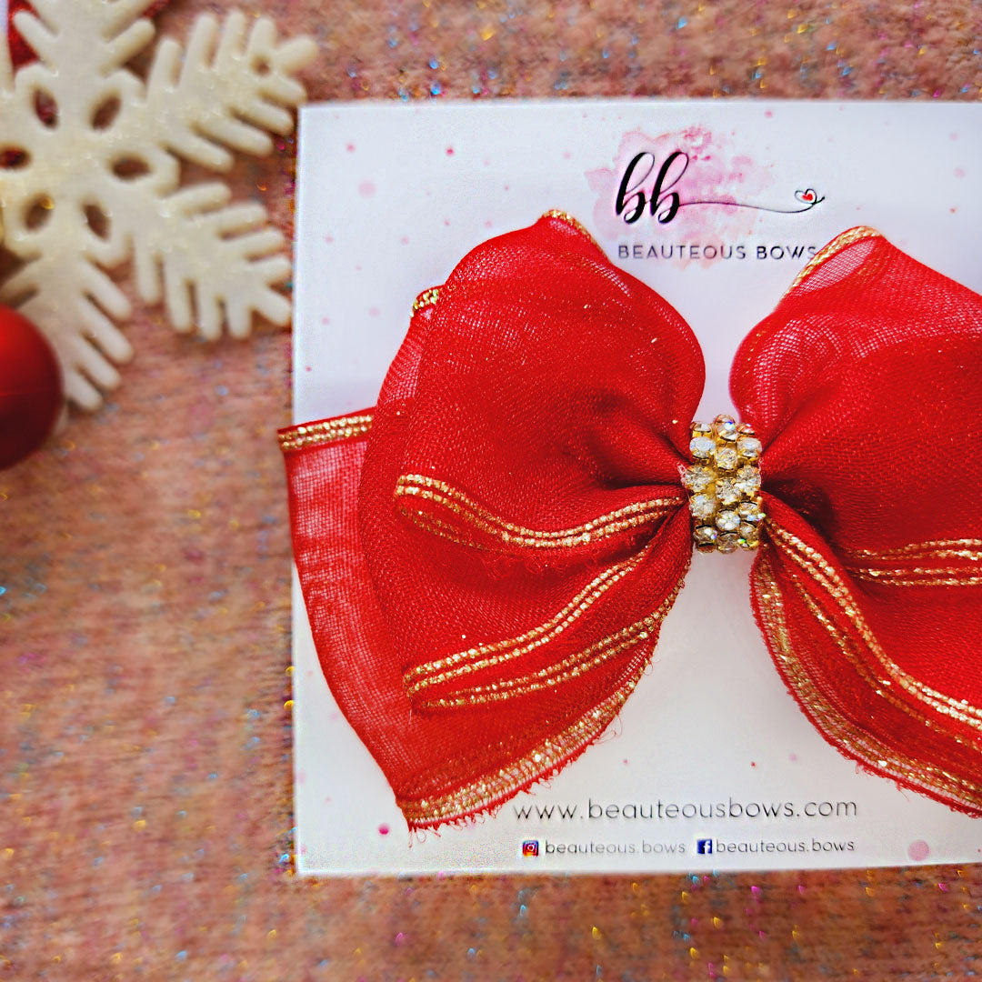 Red Butterfly Organza Bow