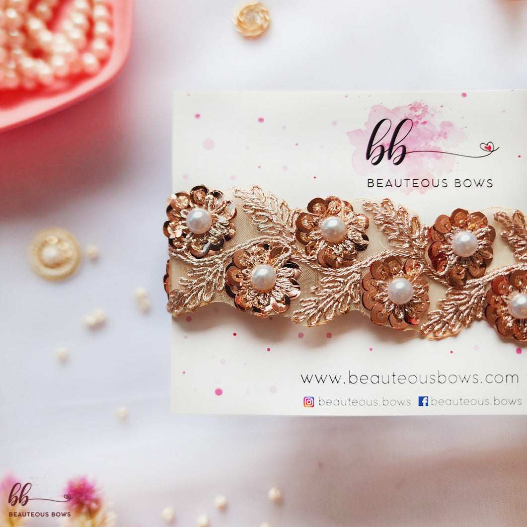 Rose Gold Veil Baby Headband