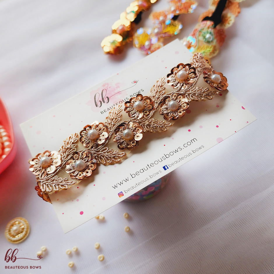 Rose Gold Veil Baby Headband