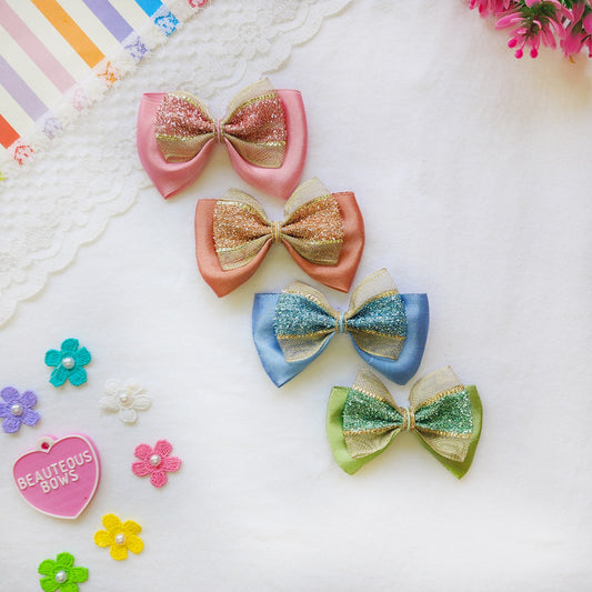 Glitter Satin Bow - 4 colours