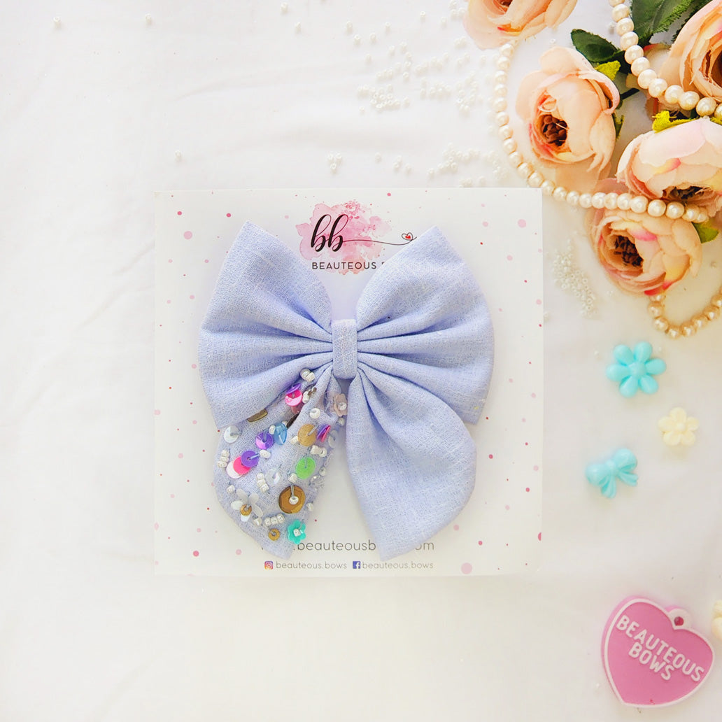 Sparkler Pigtail Hair Bow