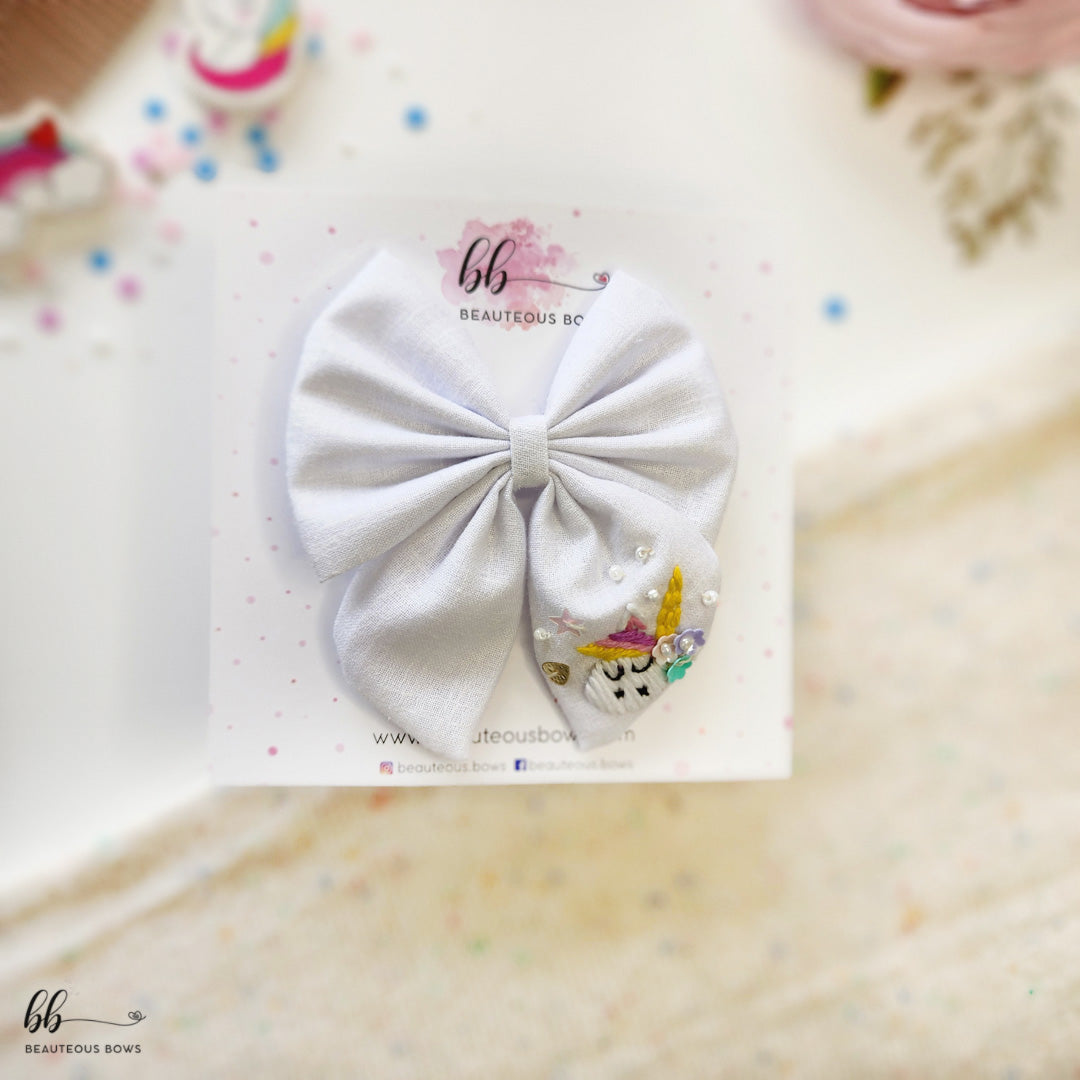 Unicorn Pigtail Hair Bow