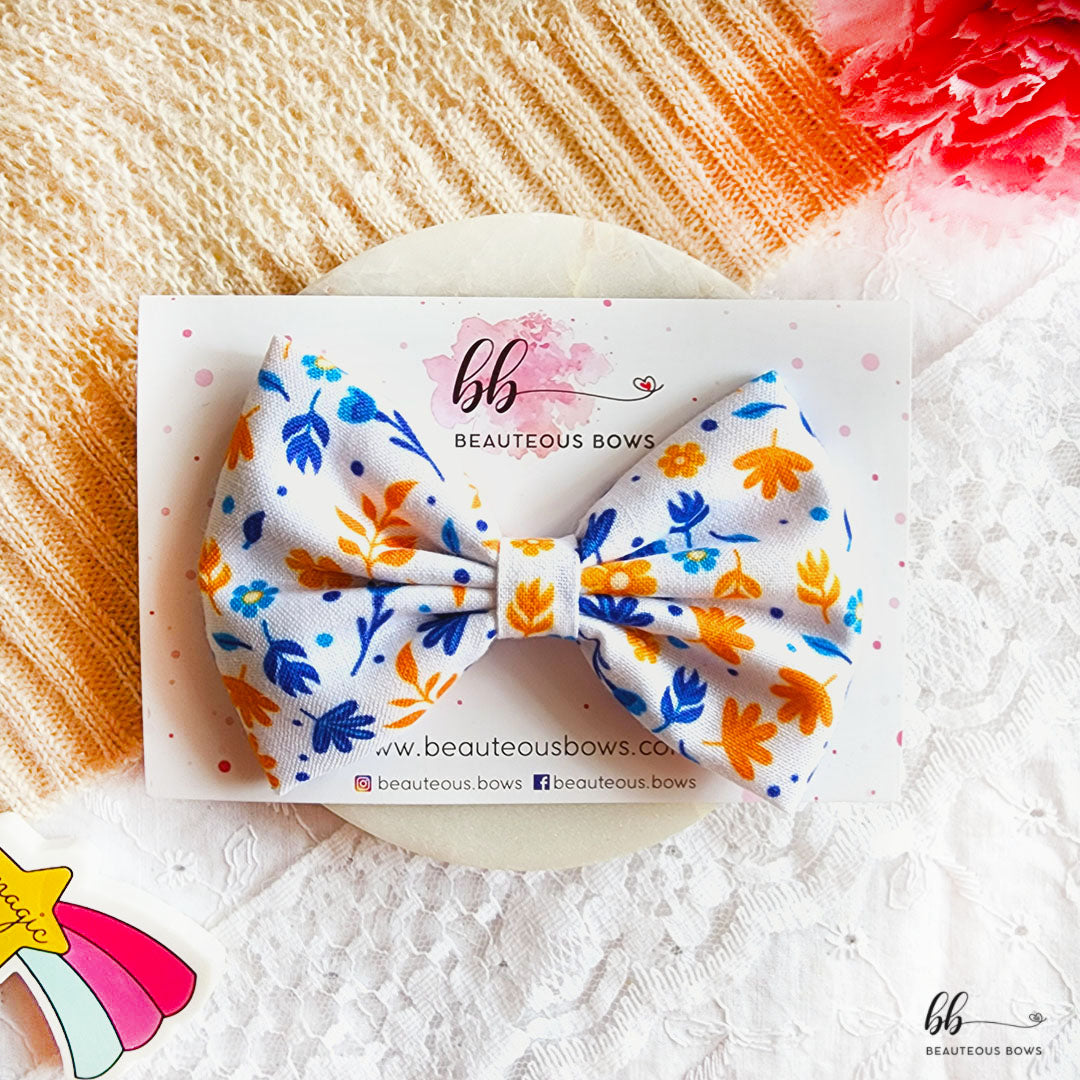 Autumns Blooms Printed Hair Bow