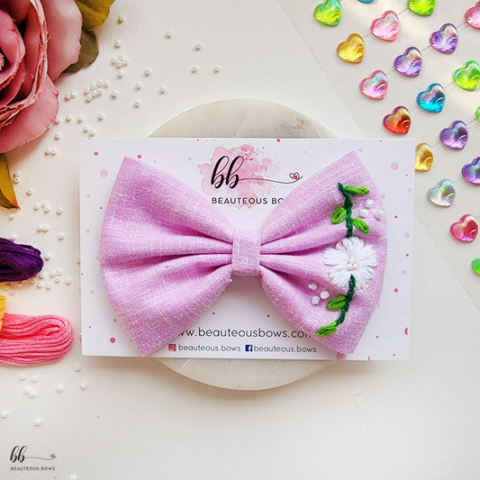 Flower Lavender Standard Hair Bow