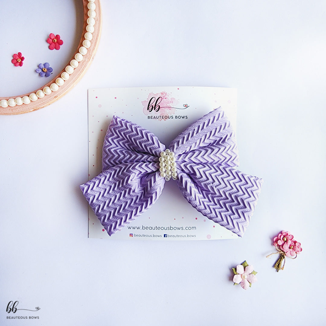 Chevron Beaded Double Bow