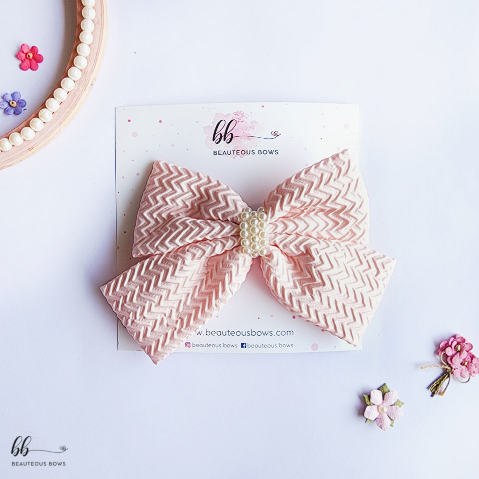 Chevron Beaded Double Bow