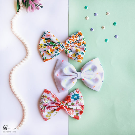 Coloured in Spring Hair Bow Combo