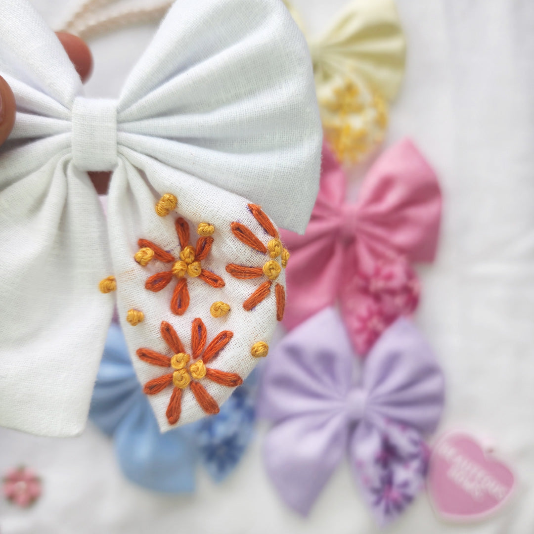 Falling for Florals Pigtail Hair Bow