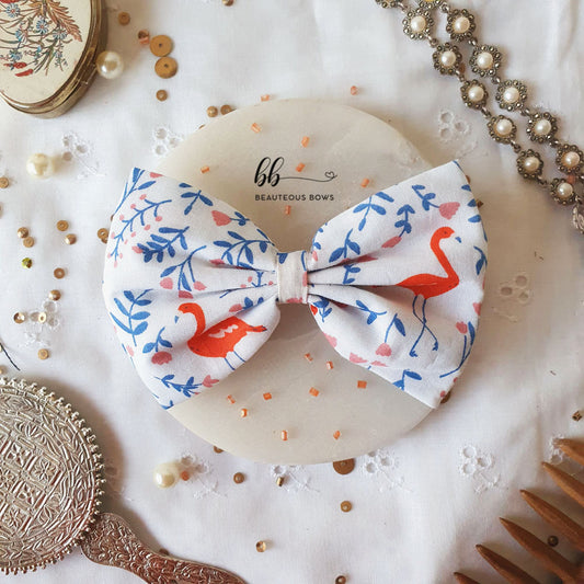 Flamingoes Printed Hair Bow