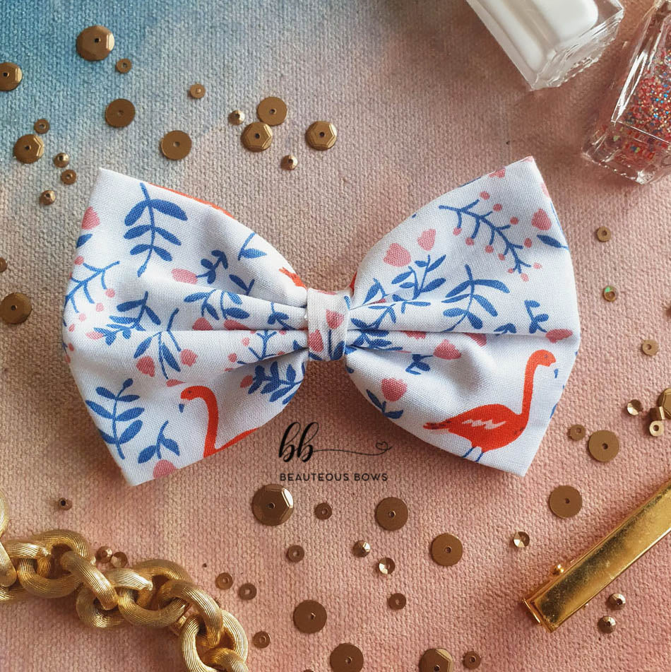 Flamingoes Printed Hair Bow