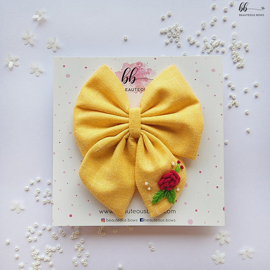 Mango Rosette Pigtail Hair Bow