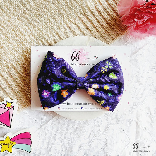 Midnight Neon Printed Hair Bow