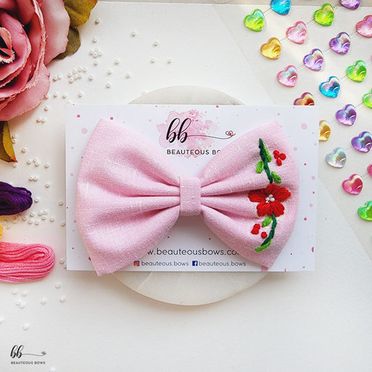 Flower Pink Standard Hair Bow