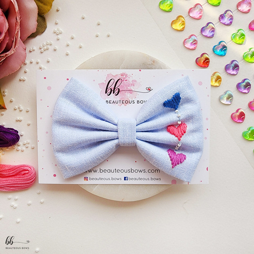 So in Love Blue Standard Hair Bow